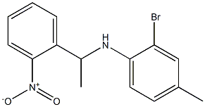 2-bromo-4-methyl-N-[1-(2-nitrophenyl)ethyl]aniline Struktur