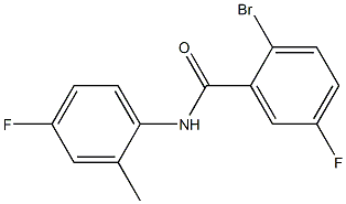 2-bromo-5-fluoro-N-(4-fluoro-2-methylphenyl)benzamide 化学構造式