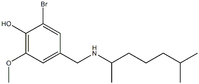 2-bromo-6-methoxy-4-{[(6-methylheptan-2-yl)amino]methyl}phenol 结构式