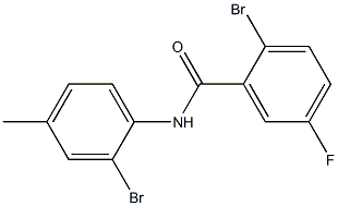 2-bromo-N-(2-bromo-4-methylphenyl)-5-fluorobenzamide 化学構造式