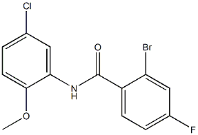 2-bromo-N-(5-chloro-2-methoxyphenyl)-4-fluorobenzamide 化学構造式
