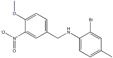 2-bromo-N-[(4-methoxy-3-nitrophenyl)methyl]-4-methylaniline Structure