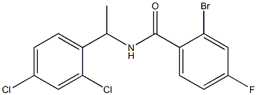 2-bromo-N-[1-(2,4-dichlorophenyl)ethyl]-4-fluorobenzamide 化学構造式