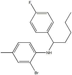 2-bromo-N-[1-(4-fluorophenyl)pentyl]-4-methylaniline,,结构式