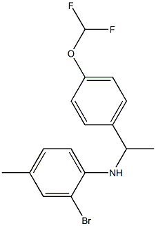 2-bromo-N-{1-[4-(difluoromethoxy)phenyl]ethyl}-4-methylaniline,,结构式