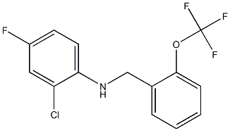 2-chloro-4-fluoro-N-{[2-(trifluoromethoxy)phenyl]methyl}aniline 化学構造式