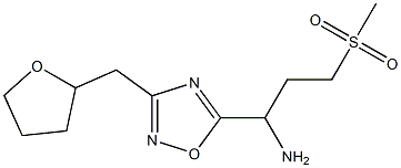 3-methanesulfonyl-1-[3-(oxolan-2-ylmethyl)-1,2,4-oxadiazol-5-yl]propan-1-amine Structure
