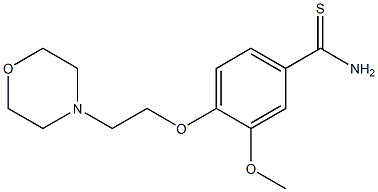 3-methoxy-4-[2-(morpholin-4-yl)ethoxy]benzene-1-carbothioamide 化学構造式
