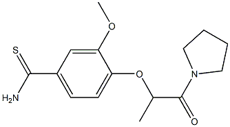 3-methoxy-4-{[1-oxo-1-(pyrrolidin-1-yl)propan-2-yl]oxy}benzene-1-carbothioamide Struktur