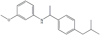 3-methoxy-N-{1-[4-(2-methylpropyl)phenyl]ethyl}aniline 化学構造式