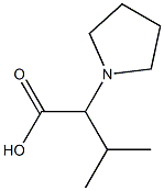 3-methyl-2-(pyrrolidin-1-yl)butanoic acid 化学構造式
