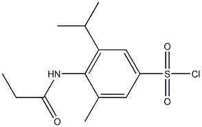 3-methyl-5-(propan-2-yl)-4-propanamidobenzene-1-sulfonyl chloride