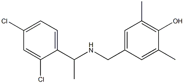 4-({[1-(2,4-dichlorophenyl)ethyl]amino}methyl)-2,6-dimethylphenol 化学構造式