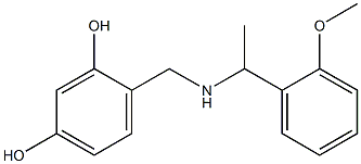 4-({[1-(2-methoxyphenyl)ethyl]amino}methyl)benzene-1,3-diol,,结构式