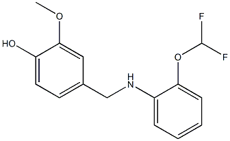 4-({[2-(difluoromethoxy)phenyl]amino}methyl)-2-methoxyphenol 化学構造式