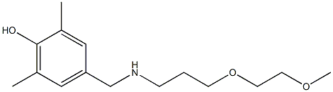 4-({[3-(2-methoxyethoxy)propyl]amino}methyl)-2,6-dimethylphenol,,结构式