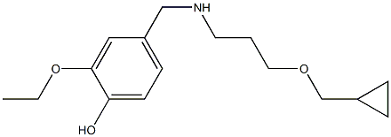 4-({[3-(cyclopropylmethoxy)propyl]amino}methyl)-2-ethoxyphenol Struktur