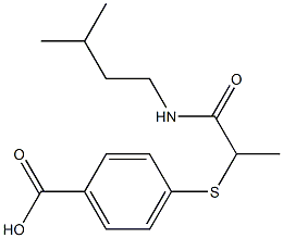 4-({1-[(3-methylbutyl)carbamoyl]ethyl}sulfanyl)benzoic acid Structure