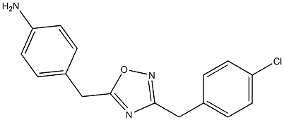 4-({3-[(4-chlorophenyl)methyl]-1,2,4-oxadiazol-5-yl}methyl)aniline,,结构式