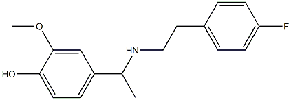 4-(1-{[2-(4-fluorophenyl)ethyl]amino}ethyl)-2-methoxyphenol 化学構造式