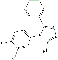 4-(3-chloro-4-fluorophenyl)-5-phenyl-4H-1,2,4-triazole-3-thiol 化学構造式