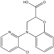 4-(3-chloropyridin-2-yl)-3,4-dihydro-2H-1,4-benzoxazine-2-carboxylic acid,,结构式