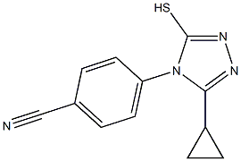 4-(3-cyclopropyl-5-sulfanyl-4H-1,2,4-triazol-4-yl)benzonitrile Struktur
