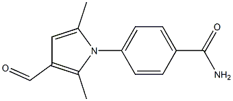 4-(3-formyl-2,5-dimethyl-1H-pyrrol-1-yl)benzamide 化学構造式