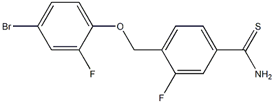 4-(4-bromo-2-fluorophenoxymethyl)-3-fluorobenzene-1-carbothioamide Structure