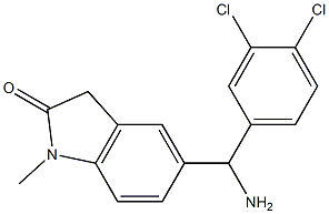 5-[amino(3,4-dichlorophenyl)methyl]-1-methyl-2,3-dihydro-1H-indol-2-one Struktur