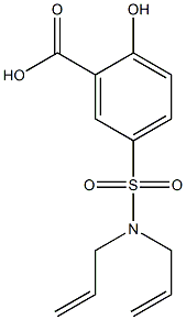 5-[bis(prop-2-en-1-yl)sulfamoyl]-2-hydroxybenzoic acid 化学構造式