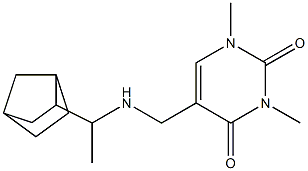 5-{[(1-{bicyclo[2.2.1]heptan-2-yl}ethyl)amino]methyl}-1,3-dimethyl-1,2,3,4-tetrahydropyrimidine-2,4-dione Structure