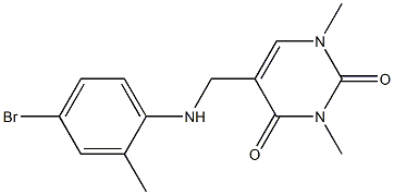 5-{[(4-bromo-2-methylphenyl)amino]methyl}-1,3-dimethyl-1,2,3,4-tetrahydropyrimidine-2,4-dione Structure