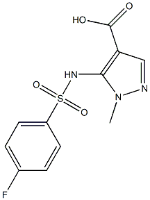 5-{[(4-fluorophenyl)sulfonyl]amino}-1-methyl-1H-pyrazole-4-carboxylic acid Struktur