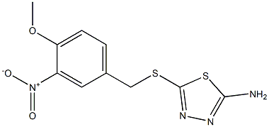 5-{[(4-methoxy-3-nitrophenyl)methyl]sulfanyl}-1,3,4-thiadiazol-2-amine,,结构式