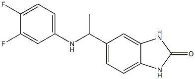 5-{1-[(3,4-difluorophenyl)amino]ethyl}-2,3-dihydro-1H-1,3-benzodiazol-2-one Struktur