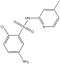 5-amino-2-chloro-N-(4-methylpyridin-2-yl)benzene-1-sulfonamide,,结构式
