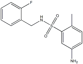 5-amino-N-[(2-fluorophenyl)methyl]-2-methylbenzene-1-sulfonamide,,结构式
