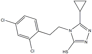 5-cyclopropyl-4-[2-(2,4-dichlorophenyl)ethyl]-4H-1,2,4-triazole-3-thiol,,结构式