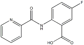 5-fluoro-2-[(pyridin-2-ylcarbonyl)amino]benzoic acid 化学構造式