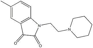 5-methyl-1-[2-(piperidin-1-yl)ethyl]-2,3-dihydro-1H-indole-2,3-dione Struktur