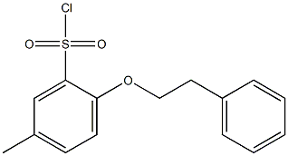 5-methyl-2-(2-phenylethoxy)benzene-1-sulfonyl chloride 化学構造式