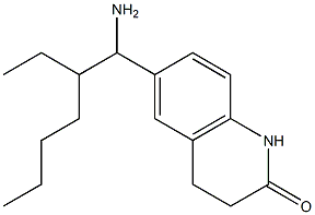 6-(1-amino-2-ethylhexyl)-1,2,3,4-tetrahydroquinolin-2-one Struktur