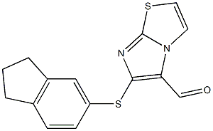 6-(2,3-dihydro-1H-inden-5-ylthio)imidazo[2,1-b][1,3]thiazole-5-carbaldehyde Structure