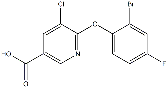 6-(2-bromo-4-fluorophenoxy)-5-chloronicotinic acid Structure