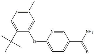 6-(2-tert-butyl-5-methylphenoxy)pyridine-3-carbothioamide Struktur