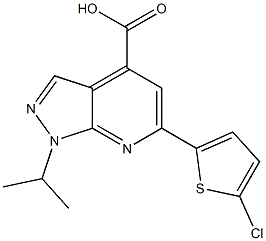 6-(5-chlorothiophen-2-yl)-1-(propan-2-yl)-1H-pyrazolo[3,4-b]pyridine-4-carboxylic acid