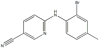 6-[(2-bromo-4-methylphenyl)amino]nicotinonitrile 化学構造式