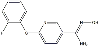 6-[(2-fluorophenyl)sulfanyl]-N'-hydroxypyridine-3-carboximidamide 结构式