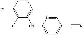 6-[(3-chloro-2-fluorophenyl)amino]pyridine-3-carbonitrile,,结构式